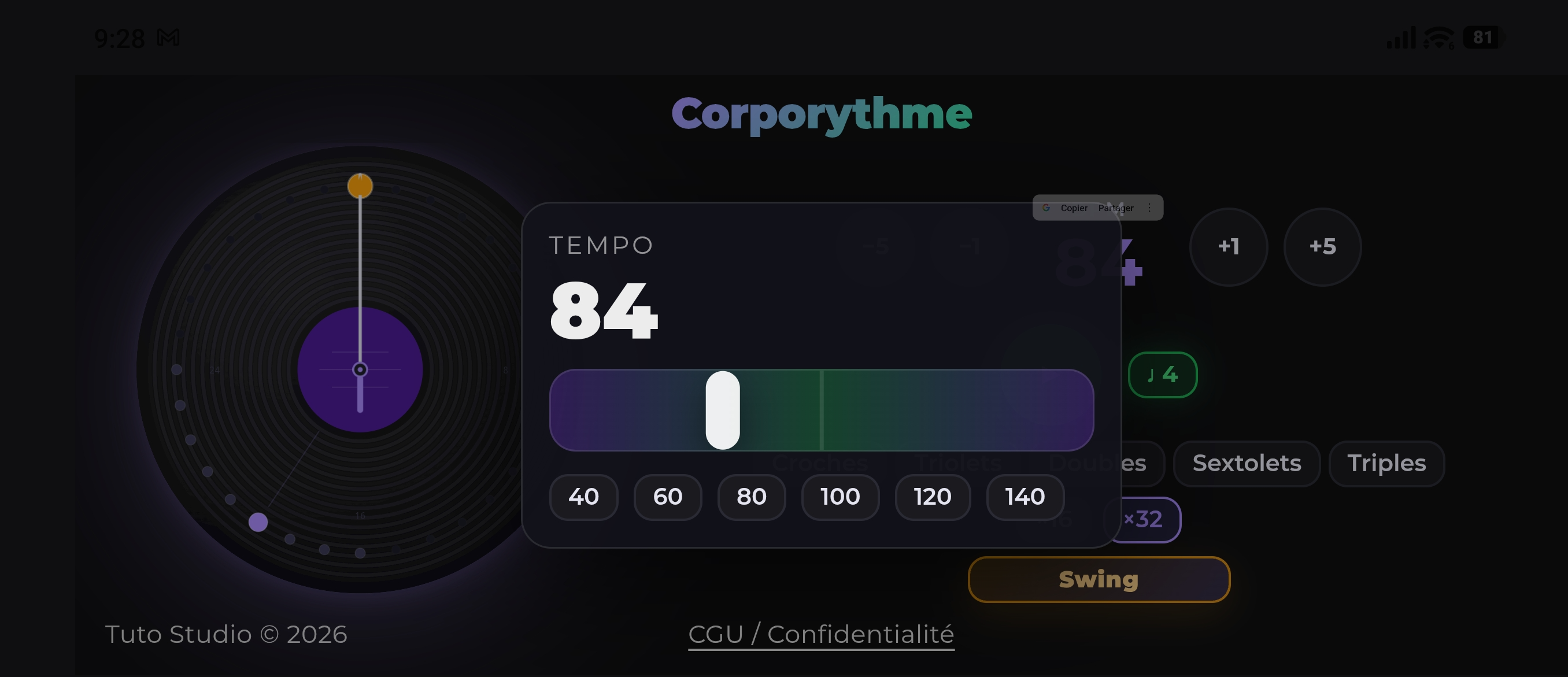 Corporythme — interaction